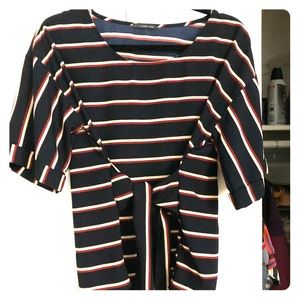 Stitch Fix: Julianne tie front cuffed sleeve